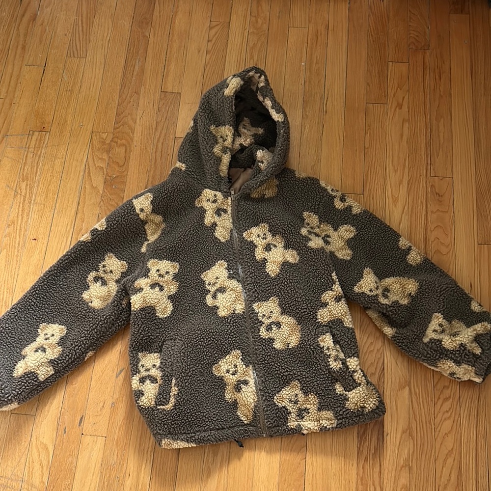Aelfric Eden fuzzy teddy bear coat